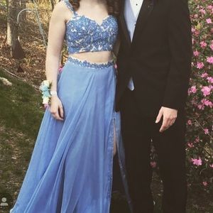 Periwinkle two piece prom dress